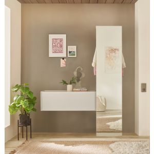 CITY  Garderobe  G1 Front/Korpus in Weiss Applikation Wotan Eiche Dekor 2 teilig