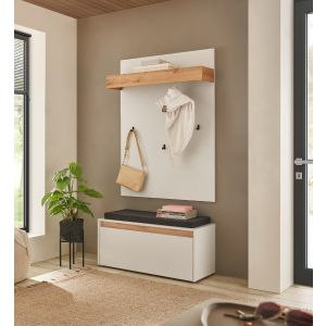 CITY Garderobe G3 Front/Korpus in weiß Applikation Wotan Eiche Dekor 2 teilig