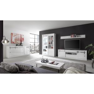 DAYTONA Sideboard 52 Front Hochglanz weiss/Korpus weiss Maße 201/91/43 cm