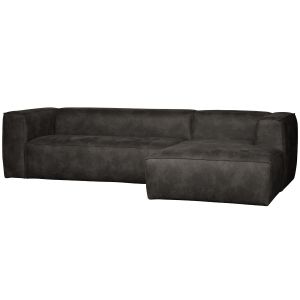Wood Sofa Bean Leder cognac