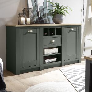 CAMBRIDGE Sideboard Type 51 Front/Korpus Grün Applikation Wotan Eiche Dekor Maße 145/83/41 cm