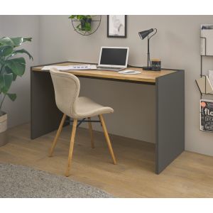 CITY HOME OFFICE Schreibtisch  06 Maße 143/76/62 cm Front/Korpus Anthrazit Applikation Wotan Eiche Dekor