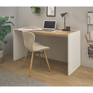 CITY HOME OFFICE Schreibtisch 06 143/76/62 cm Front/Korpus Weiß Applikation Wotan Eiche Dekor