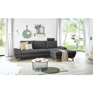 HALSTA Ecksofa mit Chaiselongue rechts in Veloursstoff