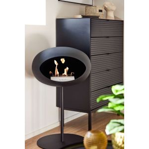 le feu Dome -  GROUND STEEL LOW Design Kamin - Schwarz Bioethanol Kamin
