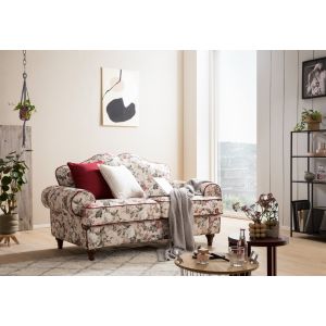 LUIZA Couch 2 Sitzer im Landhausstil Blumenmuster 