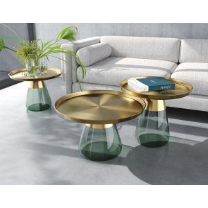 Akante Drop grün/Bronze Glasvasentisch