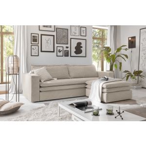 PIAGGE Schlafsofa  Cord Liegefläche  140 x 200 cm +  HOCKER  85 cm 