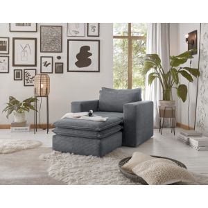 PIAGGE SESSEL Cordstoff Breite 110 cm + HOCKER 70 cm 