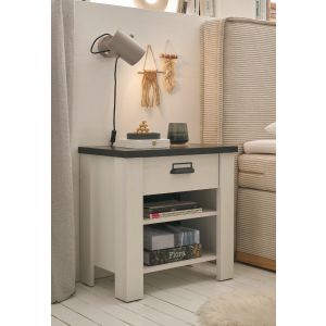 SHERWOOD Nachtkommode 60/61/39 cm mit Schublade Type 37 in 2 Farben