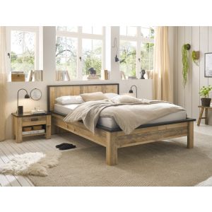 SHERWOOD BB Schlafzimmer Bettgestell LF 140 x 200 cm und 2 Kommoden  3 teilig 
