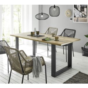 SHERWOOD Esstisch  03 in Old Style hell Dekor Anthrazit 180/76/80 cm