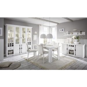 WESTERLAND Esstisch 02  Pinie Weiß NB Maße 158/76/88 cm