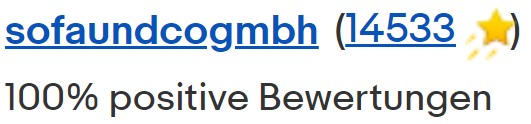 100% positive Bewertungen auf ebay