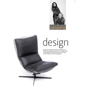 Spinnaker Relaxsessel  Leder  Hocker schwarz Fjords by Hellegjerde
