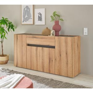CITY Sideboard  51 Maße 170/87/40 cm Front/Korpus Evoke Applikation Anthrazit Eiche Dekor