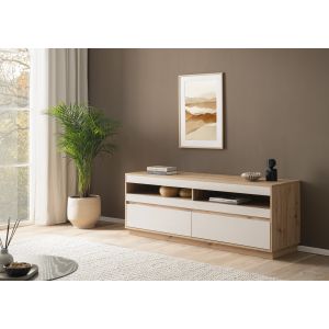 SONORA Lowboard 31 Front  Kaschmir / Korpus in Eiche Artisan Dekor