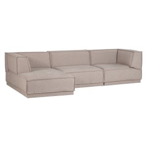WOOOD Sofa Manu Chaiselongue  Grob Chenille Natur