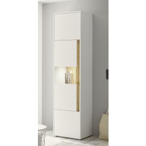CITY  Vitrine Type 24  Korpus/Front Weiss /Applikation Wotan Eiche Dekor