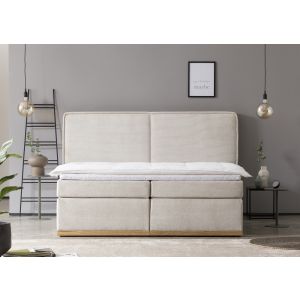 SHERWOOD Boxspringbett  Liegefläche 200 x 200 cm Cord Hellbeige