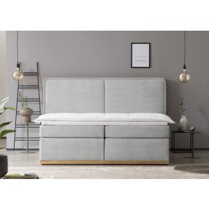 SHERWOOD Boxspringbett Liegefläche 180 x 200 cm Hellgrau