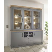 CHAMBORD Buffetschrank Type 57 Maße 184/205/37-44 cm Light gray Applikation Artisan Oak Dekor