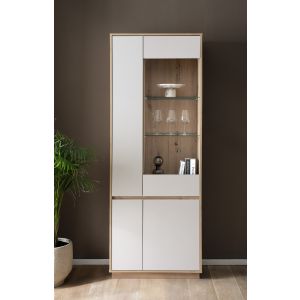 SONORA Vitrine 24 Front in Kaschmir / Korpus in Eiche Artisan Dekor