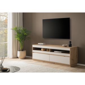 SONORA Lowboard 31 Front  Kaschmir / Korpus in Eiche Artisan Dekor