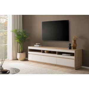 SONORA Lowboard 32 Front Kaschmir / Korpus in Eiche Artisan Dekor