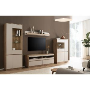 SONORA Kombination W2 Front  Kaschmir / Korpus in Eiche Artisan Dekor