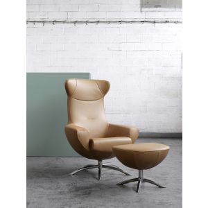 Design Relaxsessel Set Baloo Echtleder Milieu