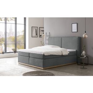 SHERWOOD Boxspringbett Liegefläche 200 x 200 cm Cord Anthrazit