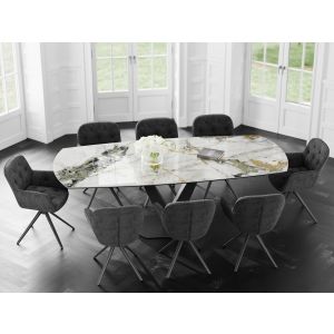 AKANTE Charleston Stuhl Set mit drehbarer Sitzfläche Twill